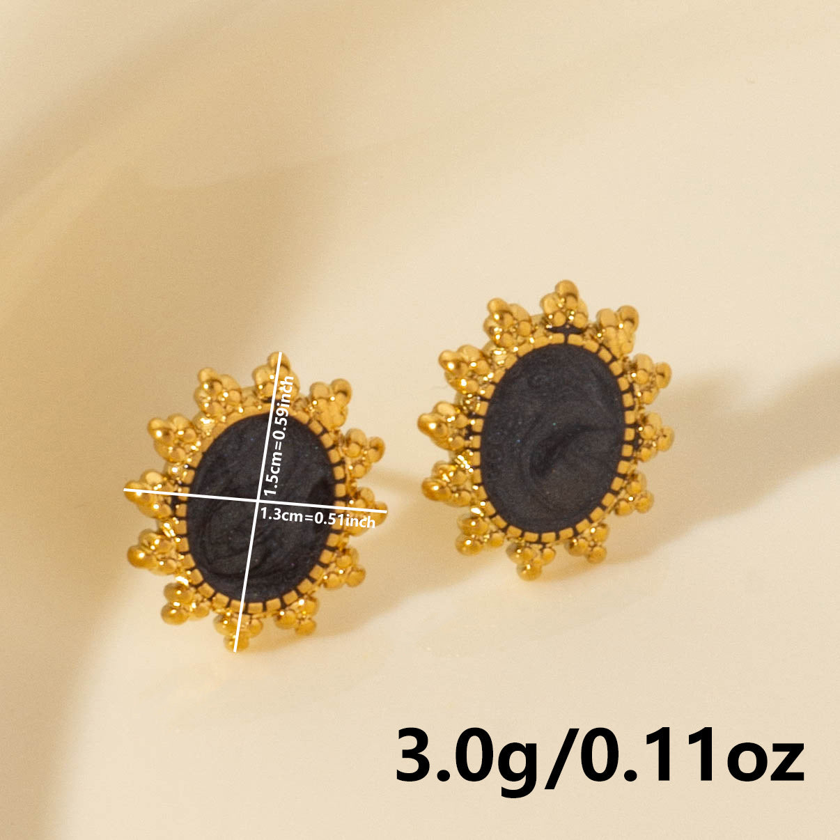 Elegant Sunflower 304 Stainless Steel Stud Earrings - Vintage Chic Design