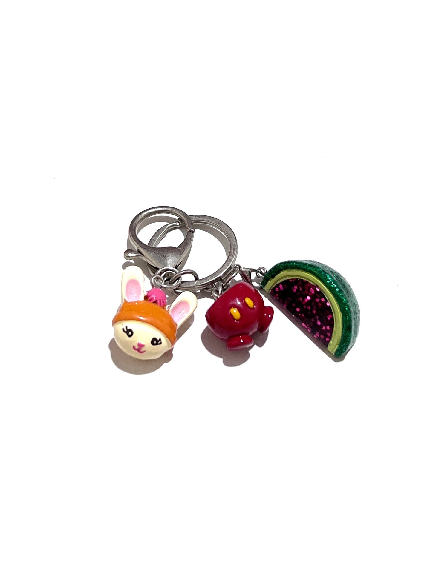 Cute Animal Resin Hedgehog and Bear Keychain Pendant