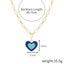 Fashion Rainbow Heart Alloy Enamel Pendant Necklace for Women