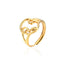 18K Gold Plated Abstract Face Adjustable Stainless Steel Ring