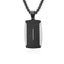 Basic Geometric Titanium Steel Plated Men's Pendant Necklace with Tire Pattern and Stone Inlay