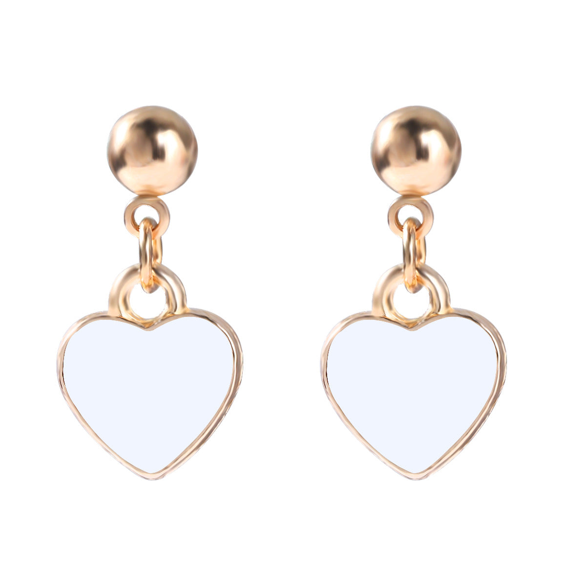 Fashion Valentine's Day Alloy Drip Oil Heart Shaped Earrings Wholesale