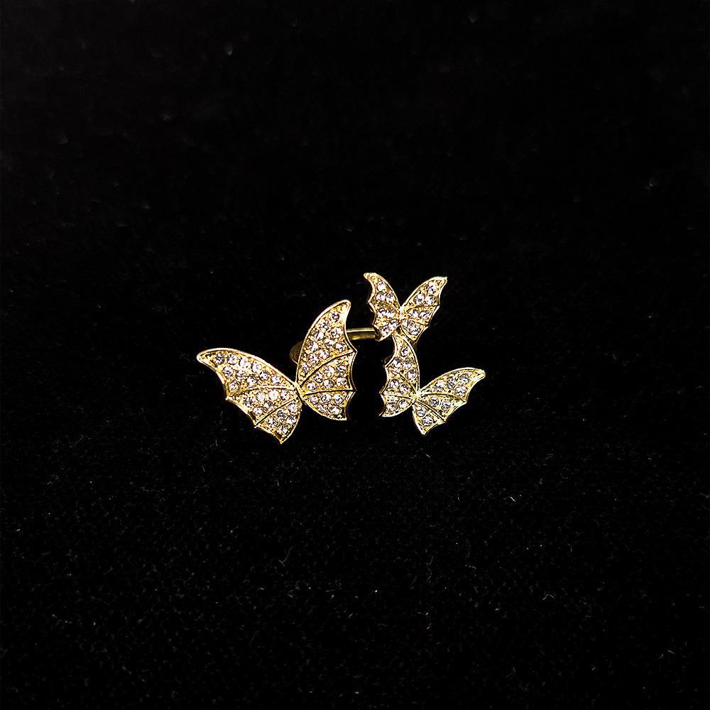 Fashion Rhinestone Butterfly Adjustable Women's Ring