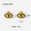 Black Diamond Eye 18K Gold Stainless Steel Earrings