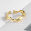 Simple Wave Pattern Gold Plated Open Ring in Sterling Silver