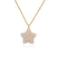 Copper 18K Gold Plated Heart and Star Pendant Necklace with Artificial Pearls