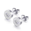 Simple Style Round Stainless Steel Zircon Ear Studs 1 Pair