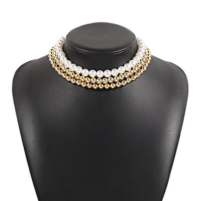 Retro French Style Pearl Imitation Pearl Wholesale Layered Necklaces