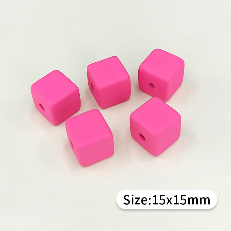 Geometric Color Square Resin Ring & Acrylic Cube Beads DIY Jewelry Accessories