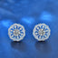 Elegant Floral Sterling Silver Moissanite Stud Earrings