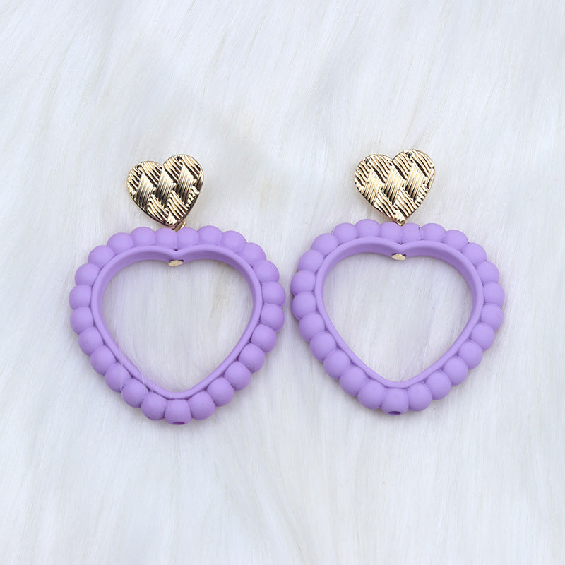 Simple Heart Shape Acrylic Drop Earrings