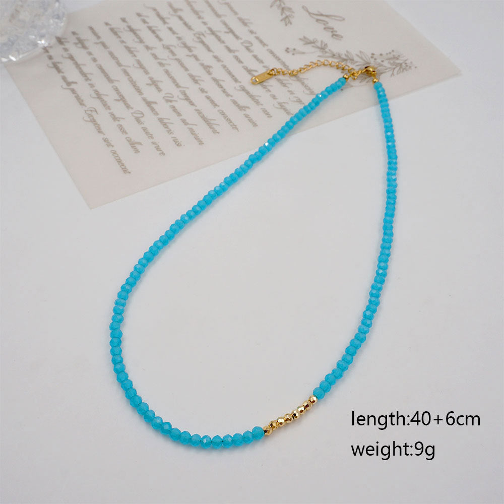 Modern Geometric Gold Plated Crystal Necklace and Bracelet Set