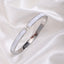 Elegant 18K Gold Plated Stainless Steel Bangle and Titanium Steel Diamond Bracelet Set