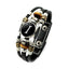 Unisex Retro Punk Multi-Layer Beaded Leather Bracelet with Alphabet Charm