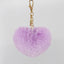 Sweet Heart Shape Alloy Valentine's Day Fur Pom Pom Keychain Pendant