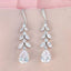 Elegant Tassel Teardrop Zircon Leaf Bridal Copper Earrings