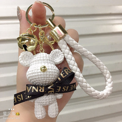 Cute Bear Resin Metal Keychain Pendant for Bags