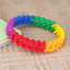 Casual Color Block Silicone Braided Wristband Fashion Bracelet