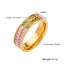 Casual Titanium Steel Zircon Inlay 18k Gold Plated Ring and Bracelet Set