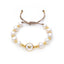 Elegant Geometric Heart & Baroque Pearl Beaded Bracelet for Women