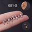 Simple Stainless Steel Flower Snake Ear Bone Screw Screw Ball Ear Stud