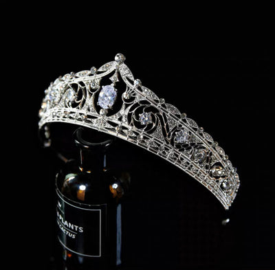 Elegant Zircon Inlay Crown Bridal Headpiece