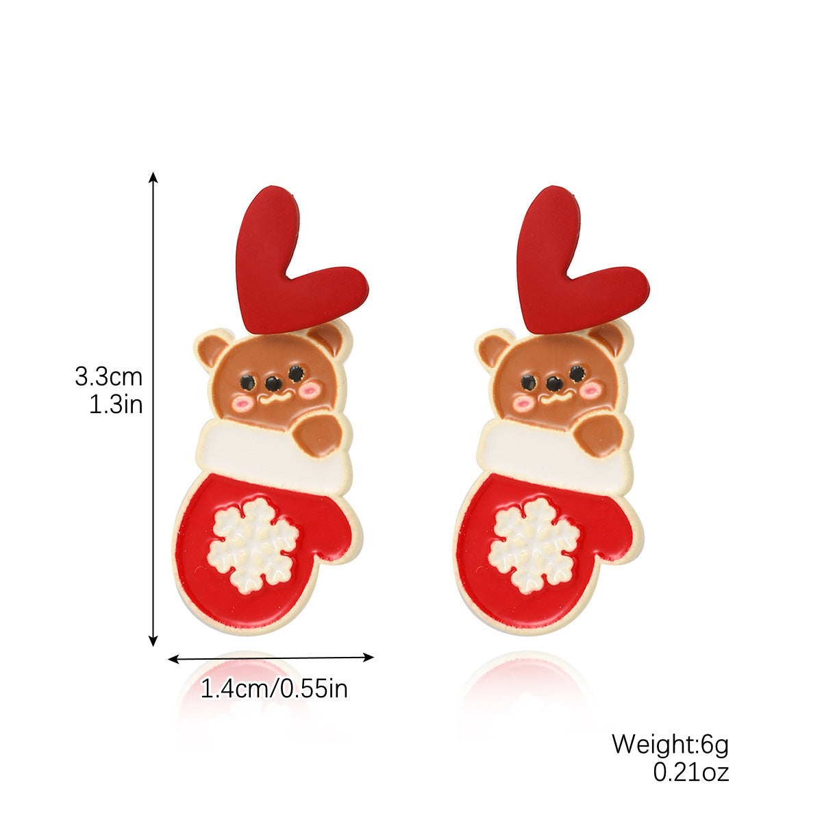 Fashion Christmas Tree Santa Claus Snowflake Alloy Inlay Rhinestones Women'S Ear Studs