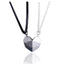 Magnetic Heart Couple Necklace Set with Stone Pendant