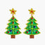 1 Pair Classic Cartoon Christmas Tree Rhinestone Drop Earrings