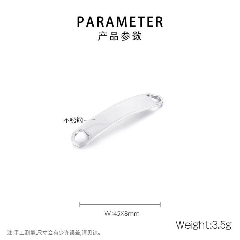 "Stainless Steel Rectangle Double Hole Curved Bracelet DIY Jewelry Accessories"