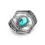 Retro Bohemian Geometric Turquoise Alloy Statement Ring