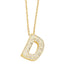 Simple Style 18K Gold Plated Alphabet Pendant Necklace with Zircon Inlay