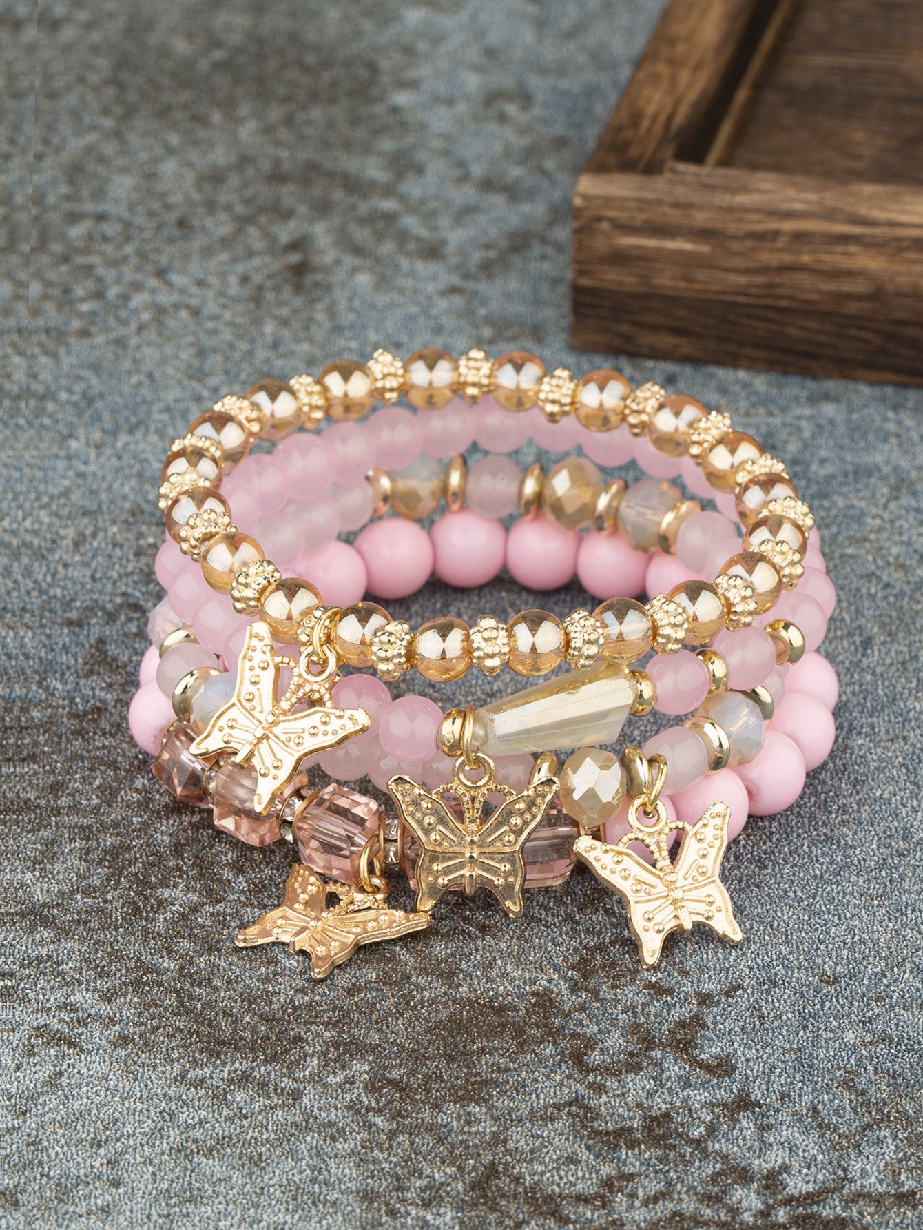 Bohemian Butterfly Crystal Multi-Layer Beaded Women's Bracelet