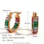 Vintage Color Block Zircon Inlay 18K Gold Plated Stainless Steel Jewelry Set