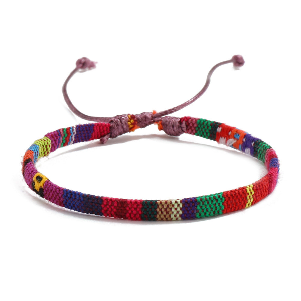 Ethnic Geometric Bohemian Cotton Linen Woven Friendship Bracelet