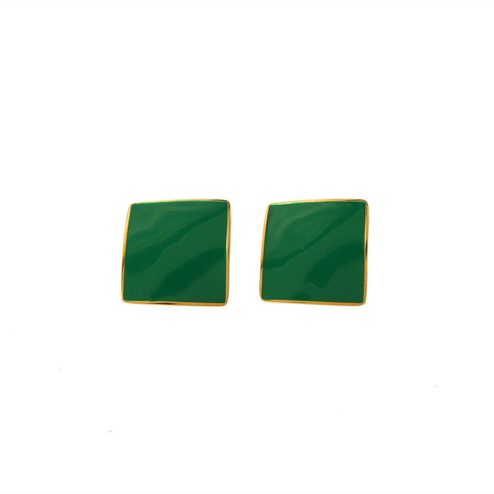 1 Pair Elegant Square 304 Stainless Steel Ear Studs