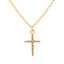 Simple Classic Cross Gold Plated Layered Necklace with Pearl Pendant