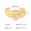 IG Style Vintage Geometric 18K Gold Plated Stainless Steel Bangle - Elegant Wide Face with Fine Cutout Design