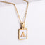 18k Gold Stainless Steel Square Brand White Shell Letters Necklace