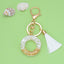 Fashion Letter Tassel Alloy Epoxy Crystal Keychain Pendant