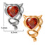 Heart Shape Stainless Steel Rhinestone Stud Earrings with Chain