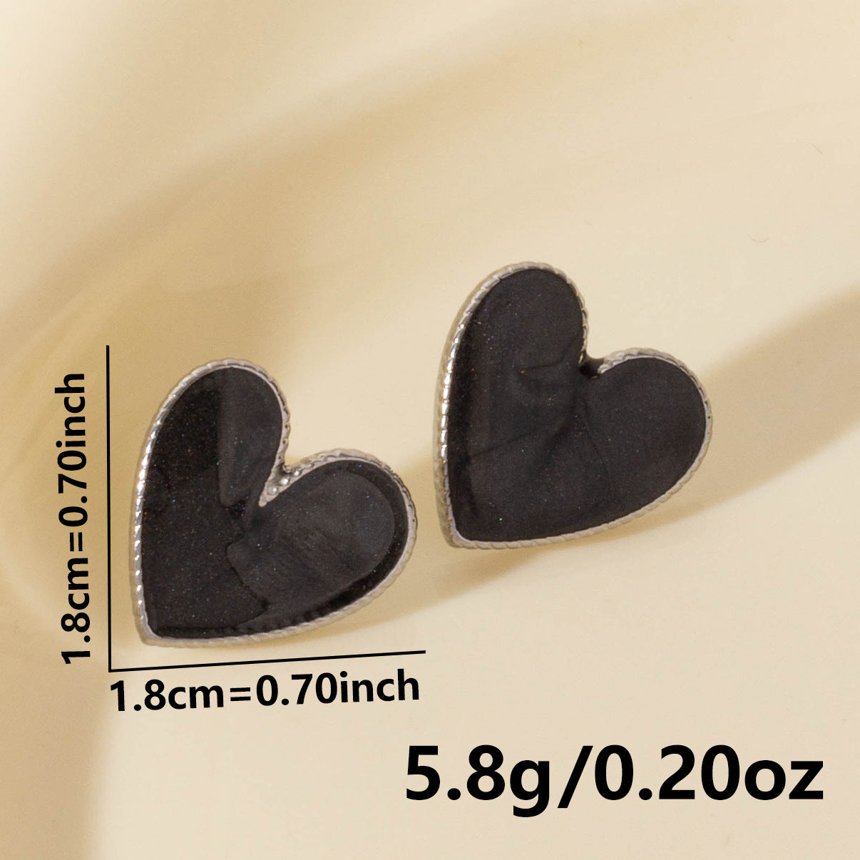 Elegant Heart Shape Stainless Steel Stud Earrings