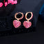 1 Pair Korean Style Heart Shape Zircon White Gold Plated Earrings