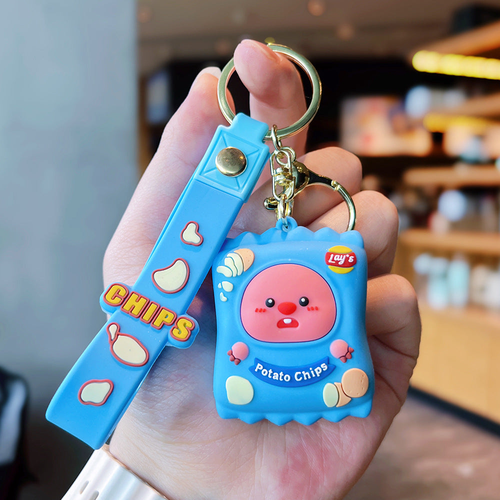 Cartoon Fruit Doll PVC Keychain Accessory