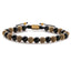 Retro Roman Geometric Howlite & Tiger Eye Beaded Bracelet with Zircon Accents