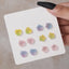 Cute Star and Heart Resin Earrings Set - 6 Pairs Colorful Bear and Star Studs