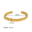 18K Gold Plated Zircon Geometric Star Flower Stainless Steel Bangle Bracelet for Women