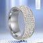 Fashion Titanium Steel Geometric Full Diamond Ring