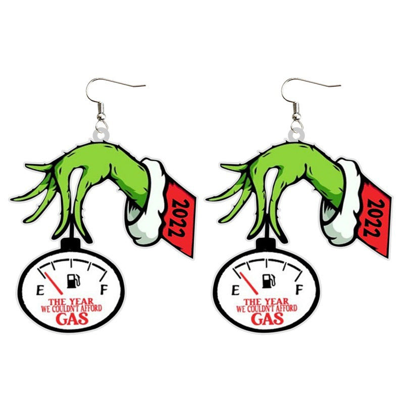 Cartoon Character Grinch Christmas Acrylic Drop Earrings