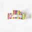 Women's Colorful Handmade Hair Claw Clips - Korean Style Rainbow Stripe Square Hairpin